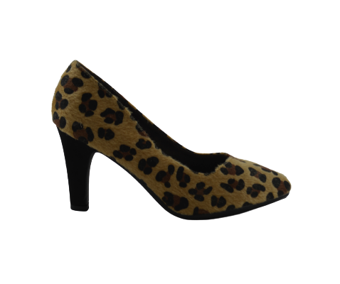 Zapato de salon tacon medio leopardo